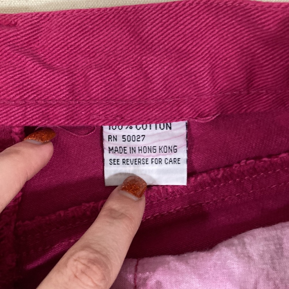 VINTAGE Heavy Denim High Rise Magenta Hot Pink Vintage Jeans - Picture 10 of 12